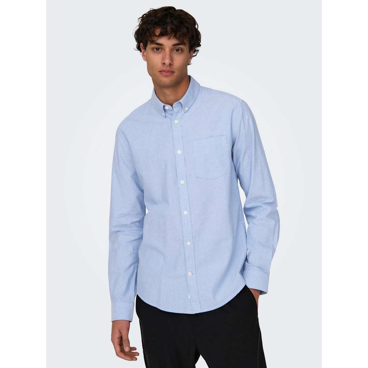 ONLY & SONS MEN’S SLIM FIT COTTON OXFORD SHIRT 22019669 CASHMERE BLUE